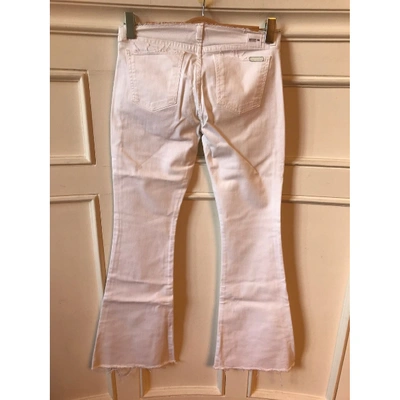 Pre-owned Hudson White Cotton - Elasthane Jeans