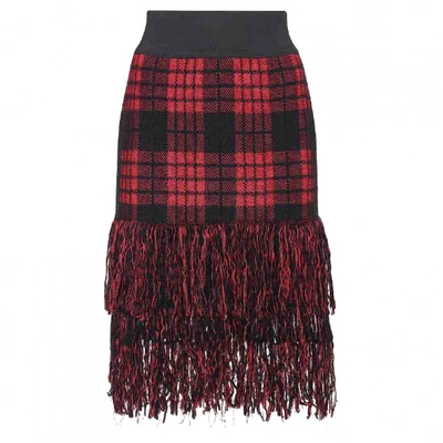 Pre-owned Balmain Red Wool Skirt