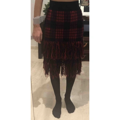 Pre-owned Balmain Red Wool Skirt