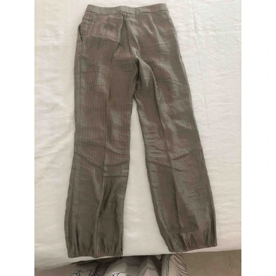 Pre-owned Giorgio Armani Linen Trousers In Green