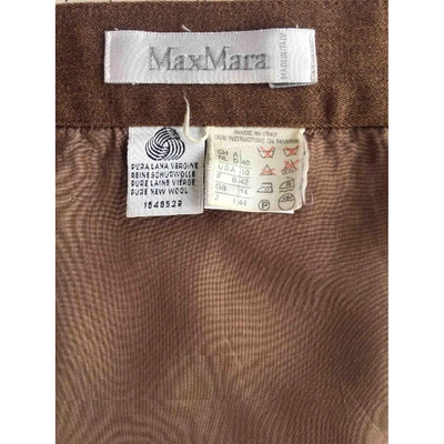 Pre-owned Max Mara Wool Skirt Suit In Brown