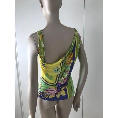 Pre-owned Versace Yellow Viscose Top
