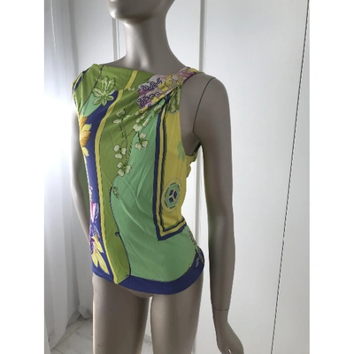 Pre-owned Versace Yellow Viscose Top