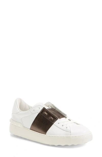 Shop Valentino Leather Sneaker (women) In White Ruthenium