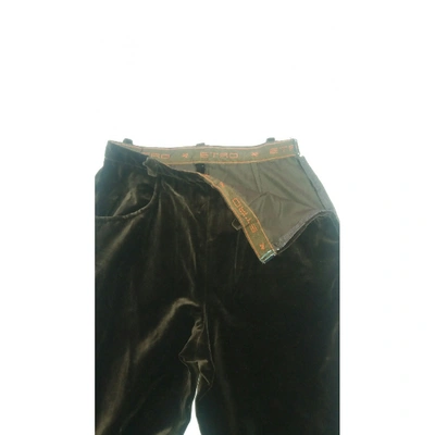 Pre-owned Etro Velvet Straight Pants In Brown
