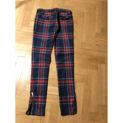 Pre-owned Pinko Wool Slim Pants In Multicolour