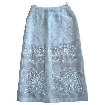 Pre-owned N°21 Silk Mid-length Skirt In White