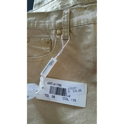 Pre-owned Blumarine Straight Pants In Gold