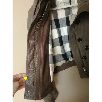 Pre-owned Burberry Brown Leather Leather Jacket