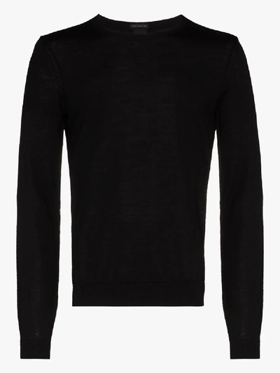 Shop Hugo Boss Leno Virgin Wool Sweater In Black