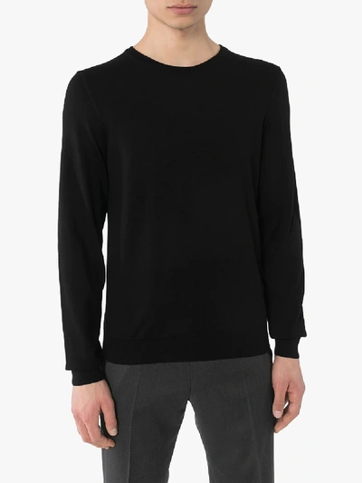 Shop Hugo Boss Leno Virgin Wool Sweater In Black
