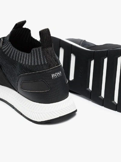 Shop Hugo Boss Black Titanium Knitted Sock Sneakers