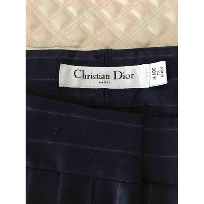 Pre-owned Dior Navy Wool Trousers