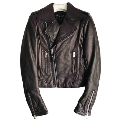 Pre-owned Balenciaga Brown Leather Leather Jacket