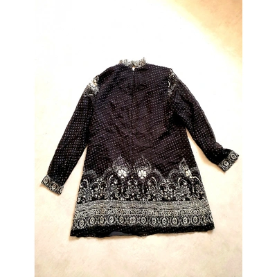 Pre-owned Anna Sui Silk Dress In Black