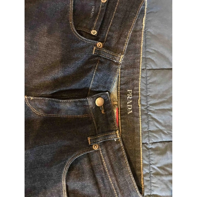 Pre-owned Prada Straight Jeans In Navy