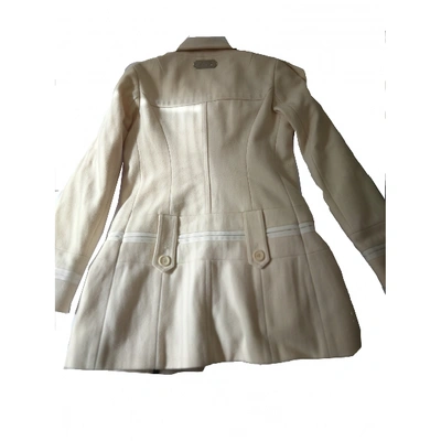 Pre-owned Annie P Wool Coat In White