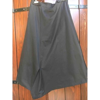 Pre-owned Yohji Yamamoto Black Cotton Skirt