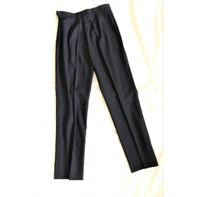 Pre-owned Christian Lacroix Wool Trousers In Blue