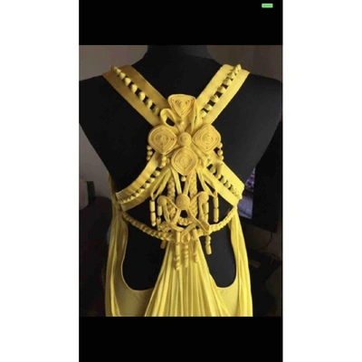 Pre-owned Versace Dress In Yellow