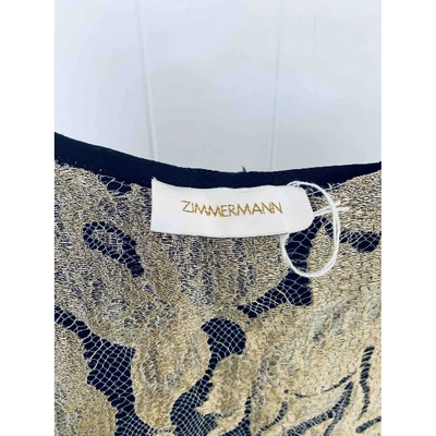 Pre-owned Zimmermann Lace Top In Gold