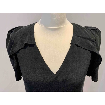 Pre-owned Maje Silk Mini Dress In Black
