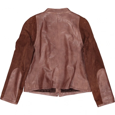 Pre-owned Escada Sport Leather Jacket In Brown