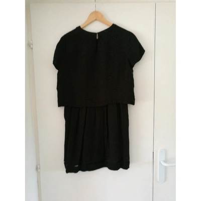 Pre-owned Comptoir Des Cotonniers Silk Mini Dress In Black