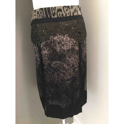 Pre-owned Roberto Cavalli Silk Skirt In Grey