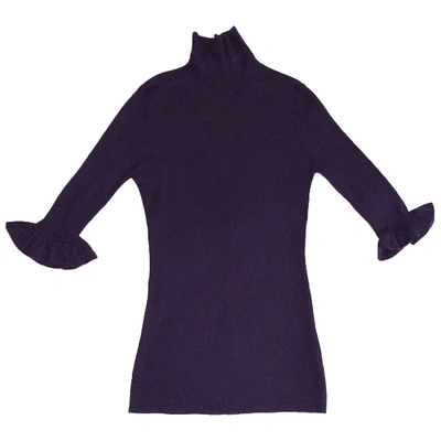 Pre-owned Burberry Purple Cashmere Knitwear