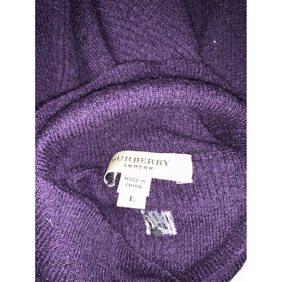 Pre-owned Burberry Purple Cashmere Knitwear