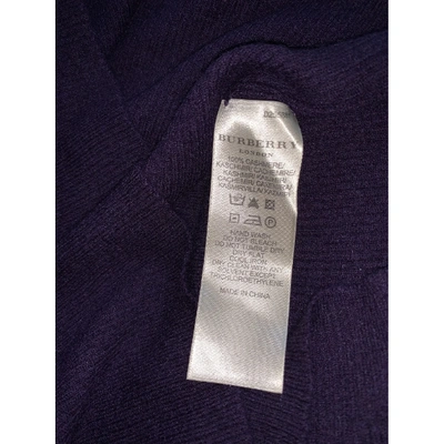 Pre-owned Burberry Purple Cashmere Knitwear