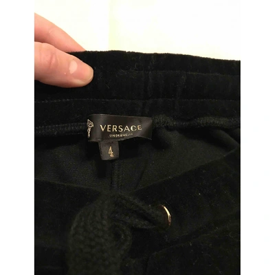 Pre-owned Versace Black Velvet Trousers