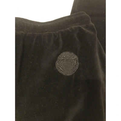Pre-owned Versace Black Velvet Trousers