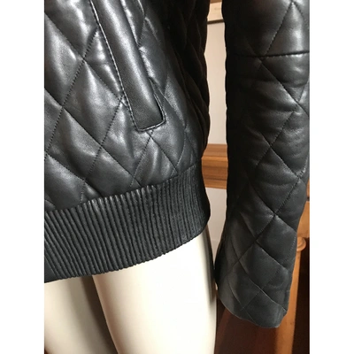 Pre-owned American Retro Black Leather Jacket
