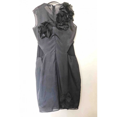 Pre-owned Viktor & Rolf Silk Mini Dress In Black
