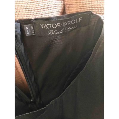 Pre-owned Viktor & Rolf Silk Mini Dress In Black