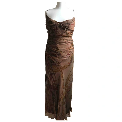 Pre-owned Ralph Lauren Brown Silk Dress