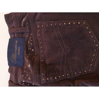 Pre-owned Blumarine Velvet Large Pants In Brown