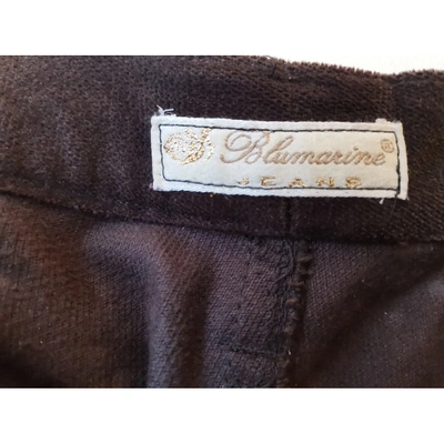 Pre-owned Blumarine Velvet Large Pants In Brown