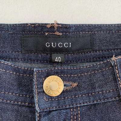 Pre-owned Gucci Blue Cotton - Elasthane Jeans