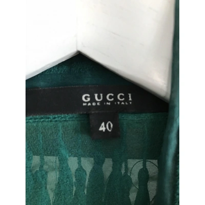 Pre-owned Gucci Silk Blouse In Green