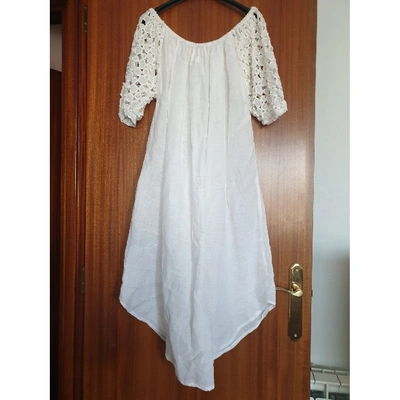 Pre-owned Sunday Somewhere Linen Tunic In White