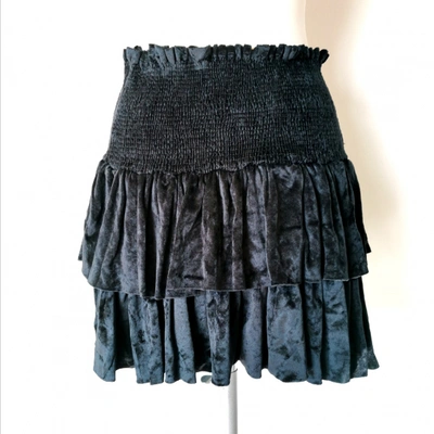 Pre-owned Kenzo Velvet Mini Skirt In Black