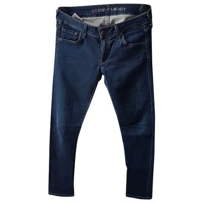 Pre-owned Citizens Of Humanity Slim Trousers In Blue