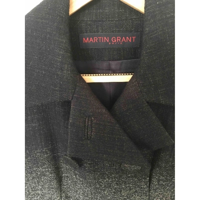 Pre-owned Martin Grant Wool Coat In Blue