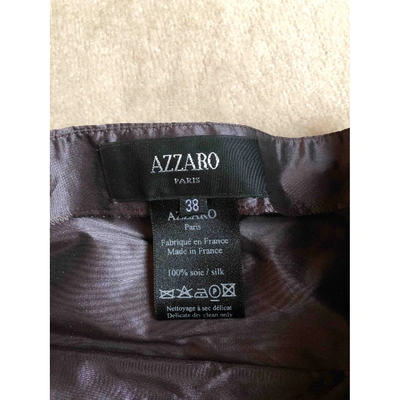 Pre-owned Azzaro Silk Mini Dress In Purple