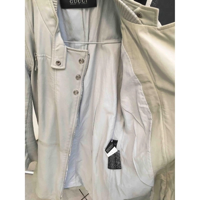 Pre-owned Gucci Grey Leather Leather Jacket