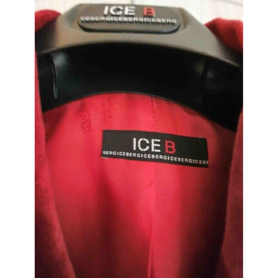 Pre-owned Iceberg Velvet Suit Jacket In Burgundy