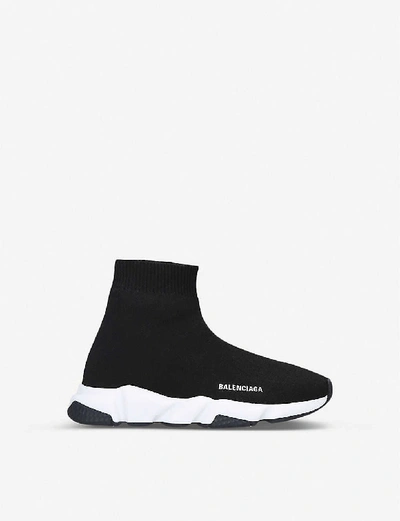 Shop Balenciaga Speed Knitted High-top Trainers 4-7 Years In Black